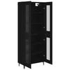 Highboard in Black Oak Look 69.5 x 34 x 180 cm Particleboard