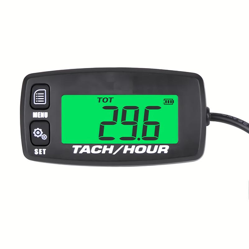 Tach Hour Meter Digital Tachometer Engine Resettable Maintenace Alert RPM Hour Meters for Motor Chainsaws Boats ATV