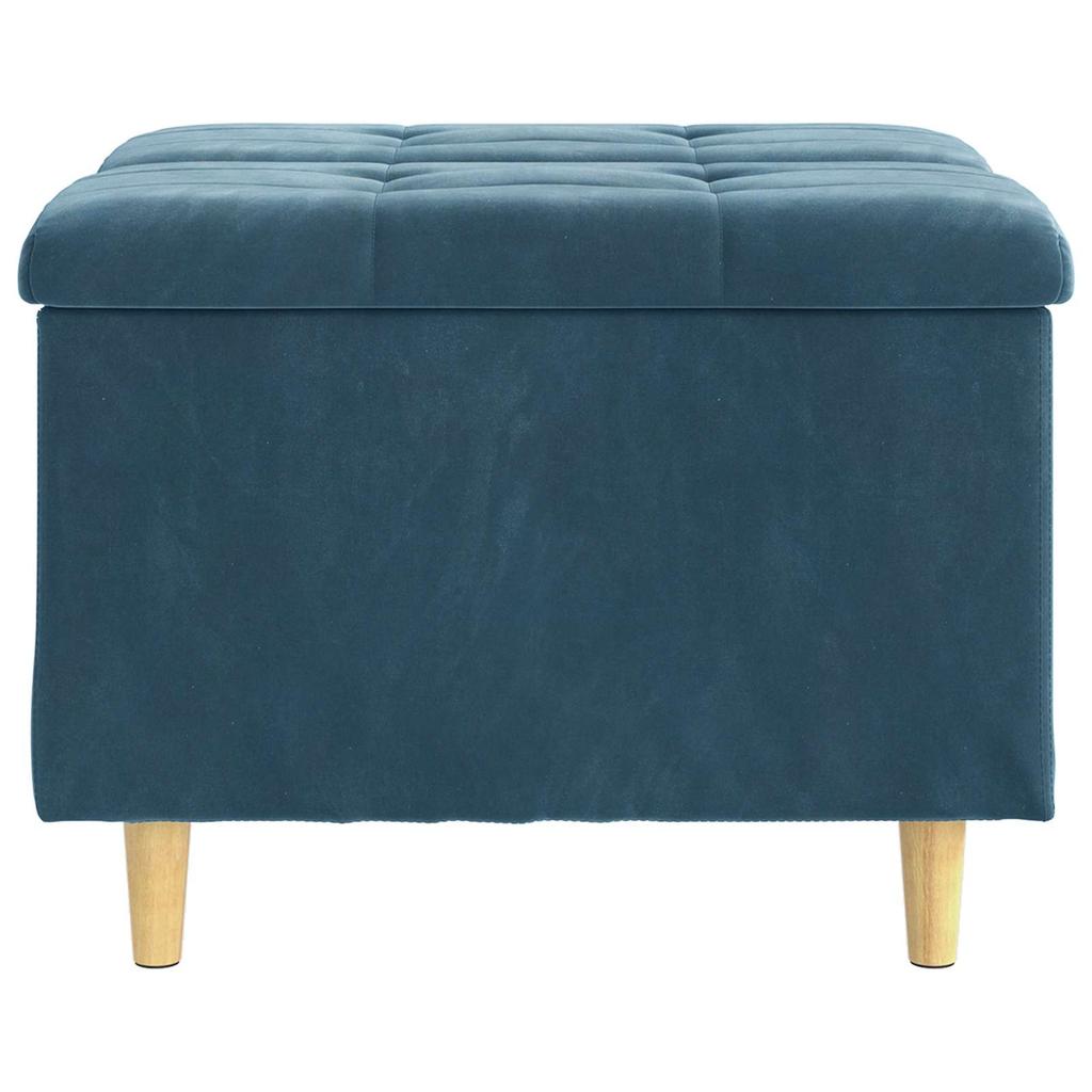 Storage Ottoman with Cushion Blue 60 X 60 X 45 Cm Velvet