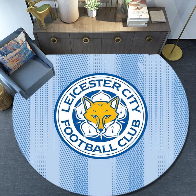 Leicester City Football Club,Round Area Rug,Carpet Rug for Living Room Bedroom Sofa Playroom Decor,Non-slip Floor Mat