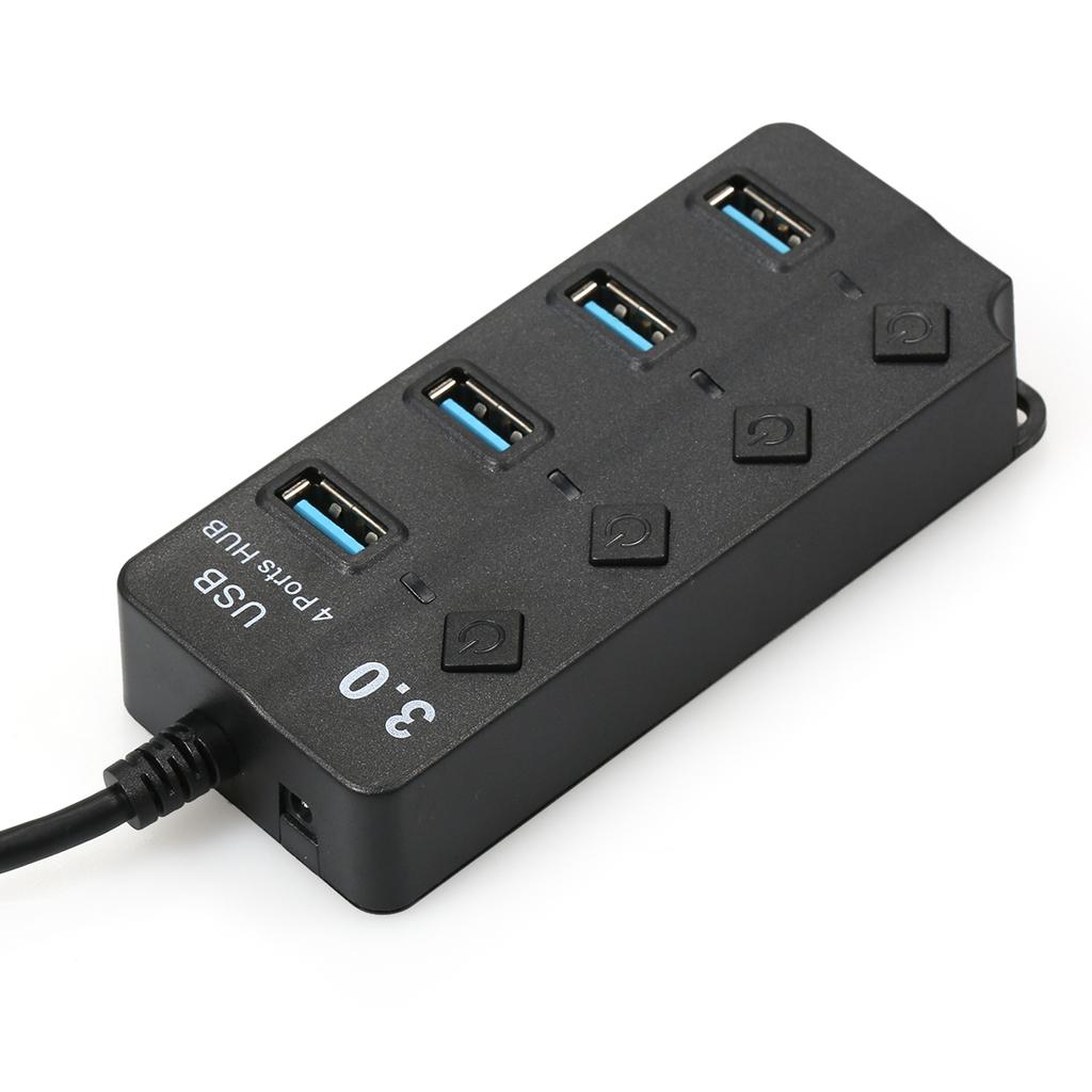 4 in 1 High speed USB3.0 Hub Converter with 4 USB3.0 Expansion Ports Independent Power Switches Support Mouse Keyboard