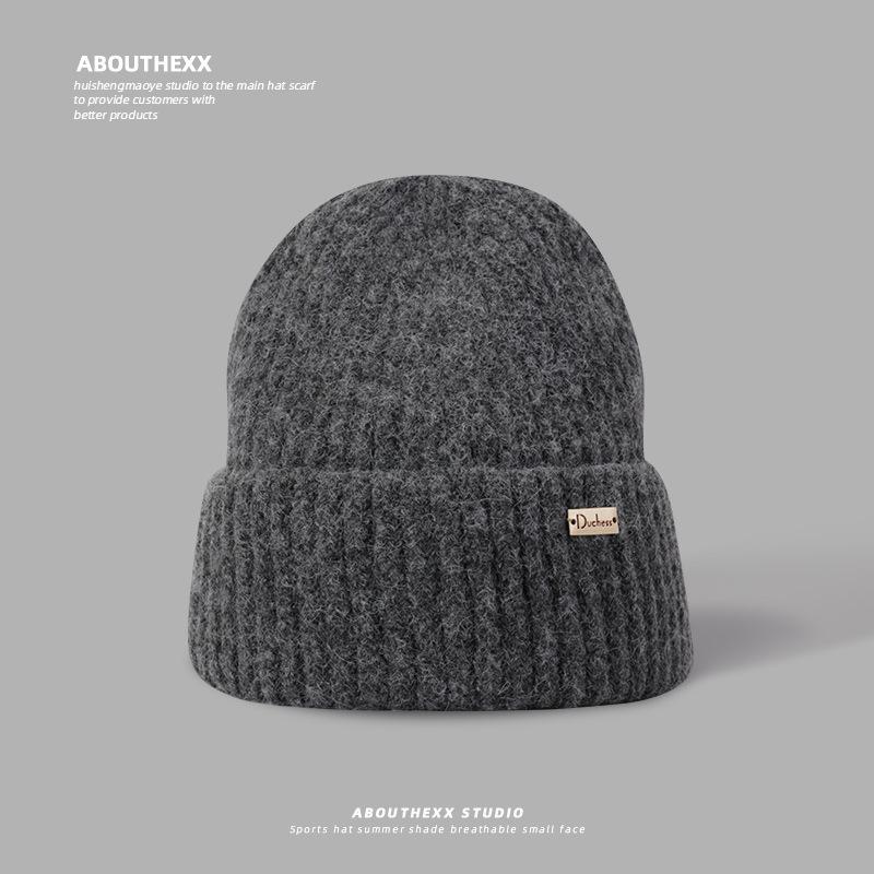 Wool Hat for Women In Winter Small Face Protection Ears and Warm Knitted Hat Outdoor Cold Protection Big Head Flange Hat Men Cold Hat