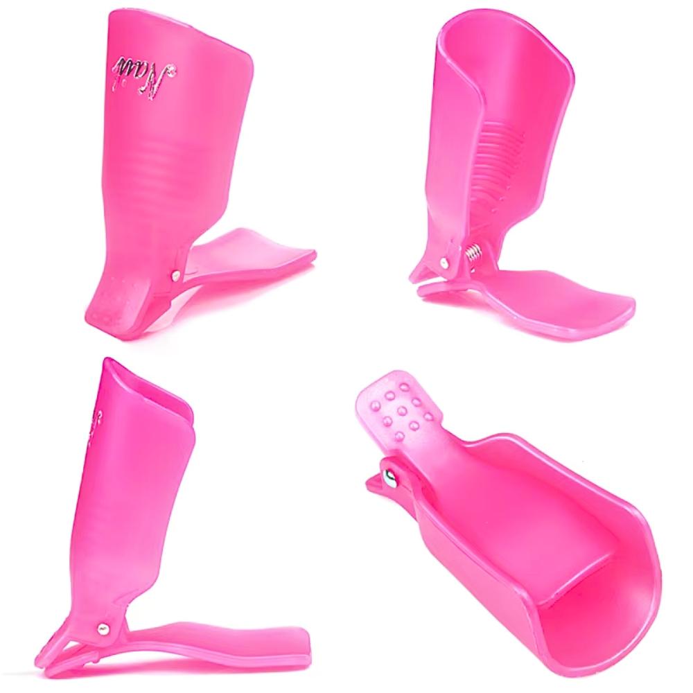 Set of 10 nail clips, nail polish remover, gel hybrids, pink