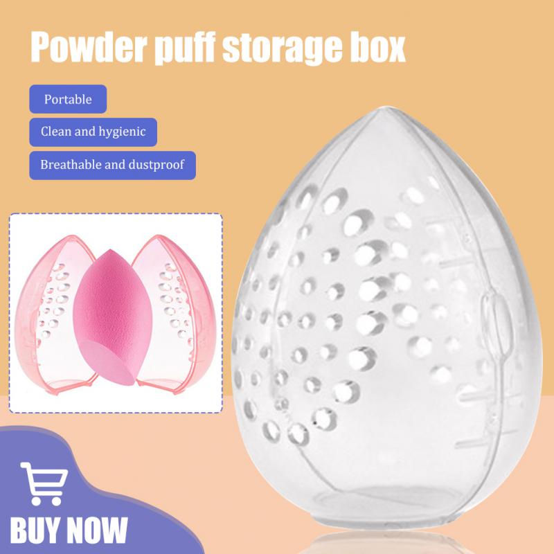 New Beauty Cosmetic Sponge Storage Box Makeup Powder Puff Empty -shaped Frame Transparent Puff Case Make Up Organizer Holders