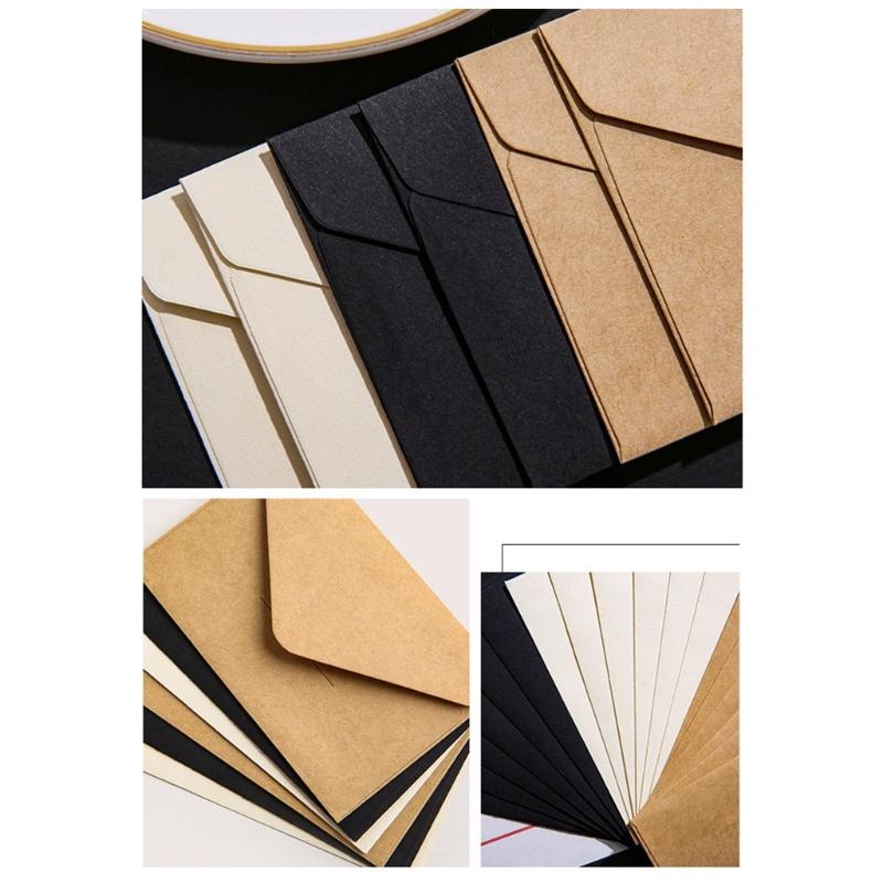 20Pcs Vintage Envelopes 4x2.76Inch Small Folding Envelopes Invitation Envelope For Wedding Valentines Card And Mailing