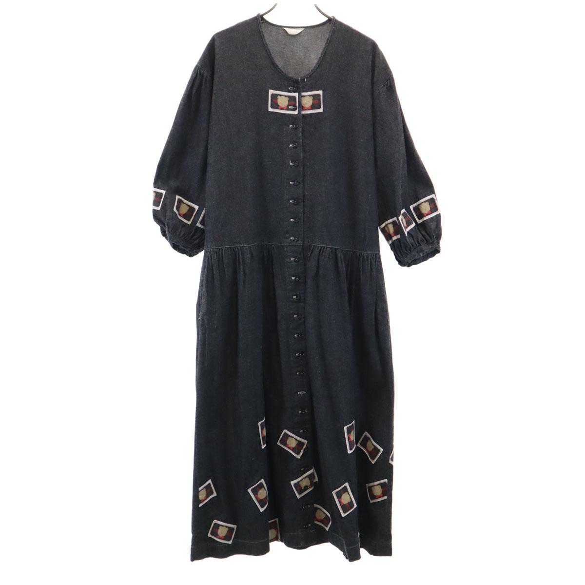 

PINK HOUSE 7 minutes sleeve Wappen Long dress Gray Women Used