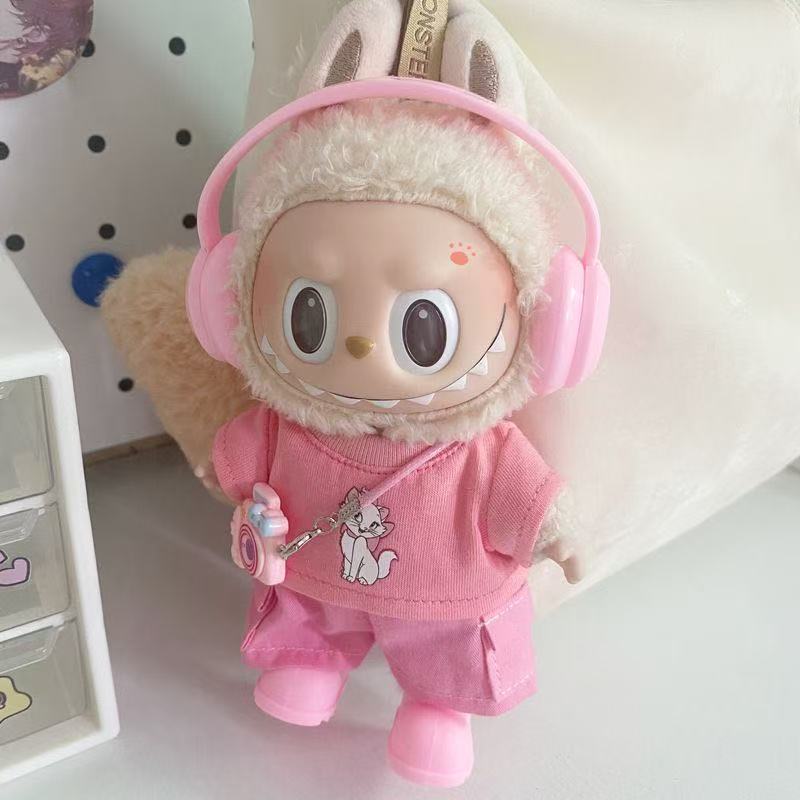 For 15/17Cm Labubu Doll Pink Clothing Set Labubu Keychain 3.0 Girl Cute Skirt Clothes Designer Diy Plaything Accessories Birthday Present