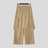 INCERUN Pantaloni Lunghi Casual da Uomo Vintage a Vita Elastica con Strati Irregolari