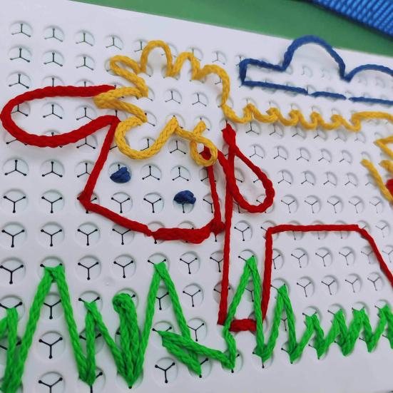 1 Set Kids Educational Threading Board Fine Motor Skills Focus Training Pattern