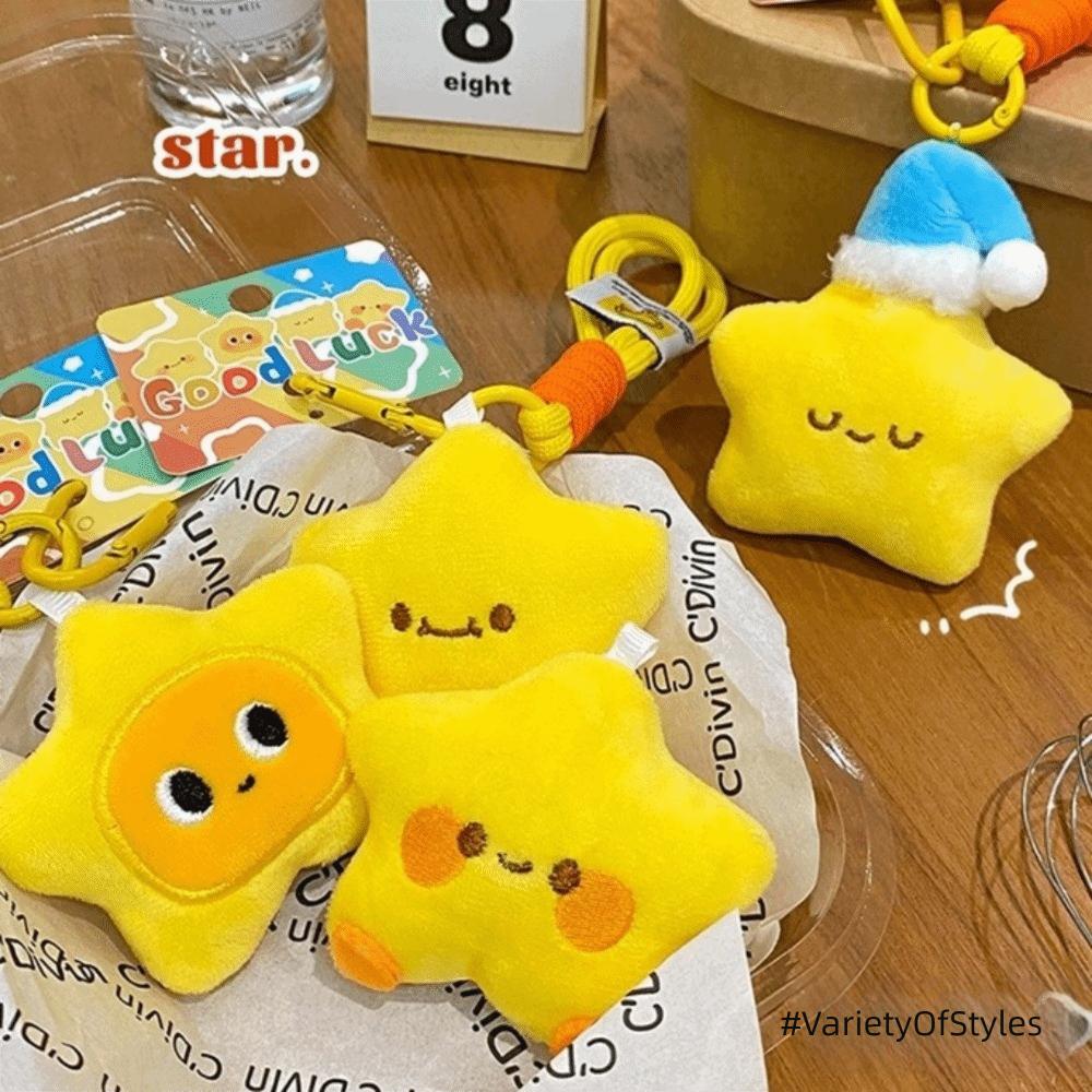 Cute Plush Star Keychain Graduation Gifts Bag Hanging Ornaments Wishing Star Pendant Bag Key Decor