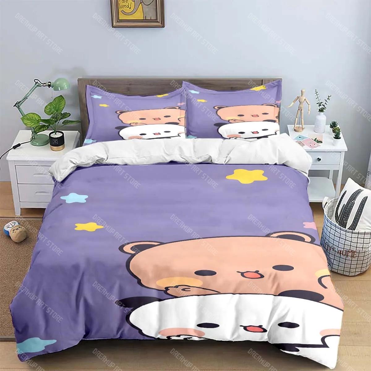 

Girl Boys Gift Exquisite Cartoon B-bubu Wallpaper Anime Digital Printing Bedding Set Duvet Cover Comforter Bed Youth Kids EU Single 90x200cm