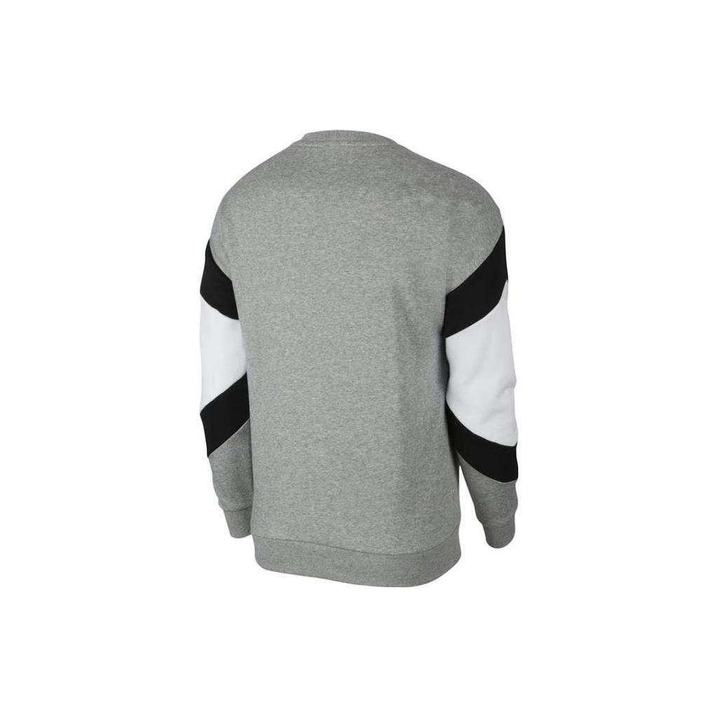 Nike Air Crew Fleece Color Block Pullover American Sweatshirt Men Sweatshirt Gray White 928636-063