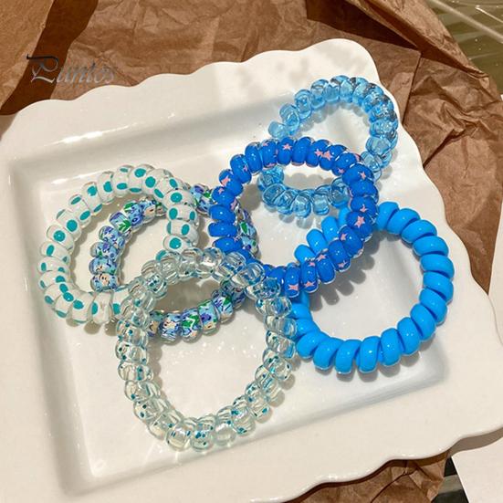 4/6 Stück Haarseile, wasserdicht, Telefonkabel, Haargummis, zum Schwimmen, Baden, kleine dehnbare Haarringe, Pferdeschwänze, Dutts, Haarband