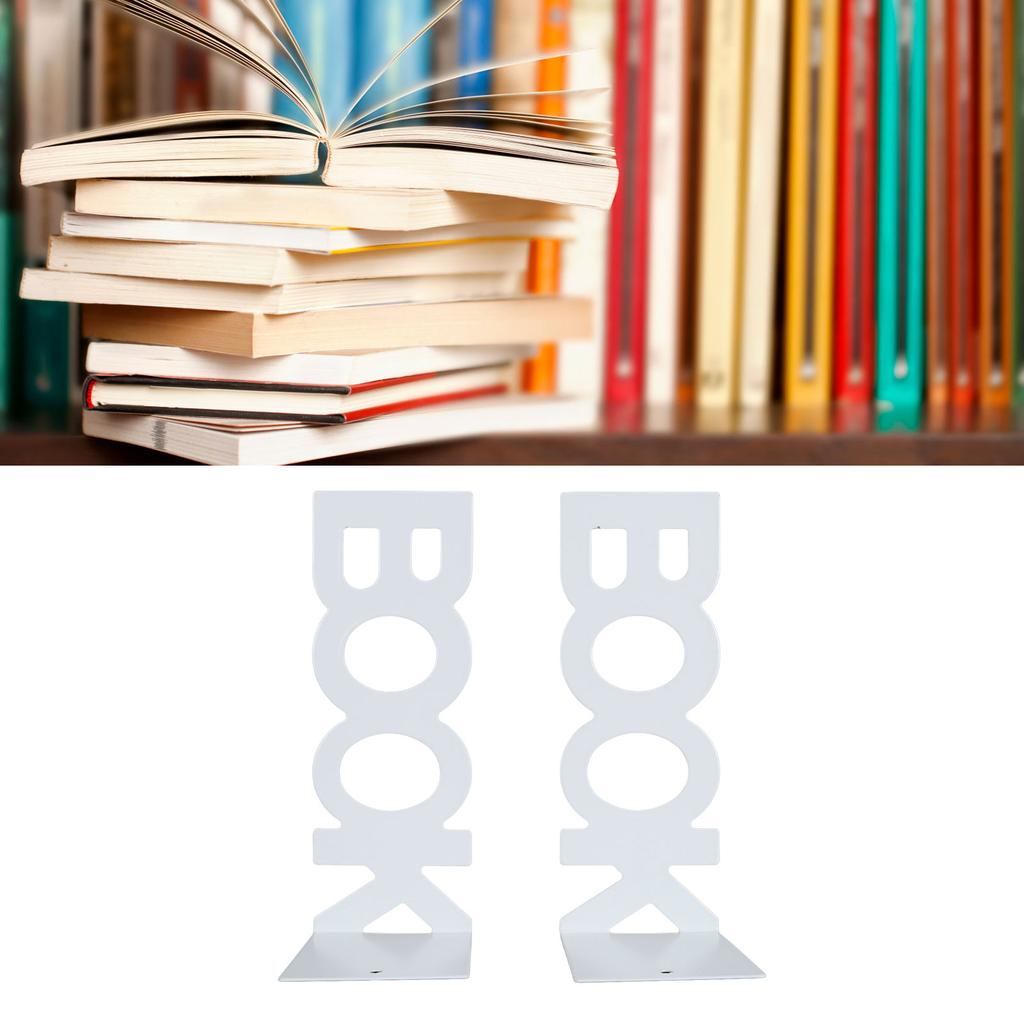 1 Pair Book End Decorative L Shaped Keep Upright Slip Resistant Book Stopper for School
