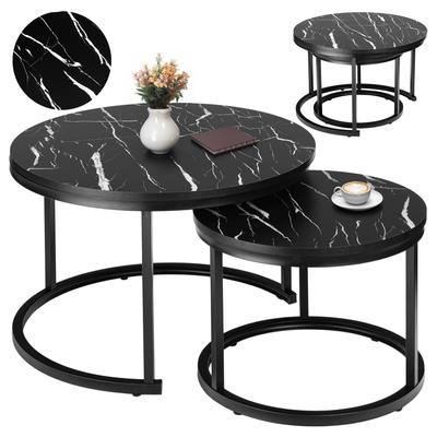 Set of Two Loft Galen Tables Black Marble