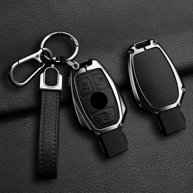 Alloy Style Car Key Case Cover Shell Fob For Mercedes Benz A C E S Class W213 W222 W223 W205 W206 W212 W176 Glc Cle Cla Amg X167
