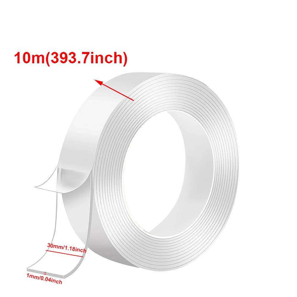 1M10M Two Sided Adhesive Tape Ultrastrong Double Sided Tape Transparent Washable Strips Mounting Tape for Decoration