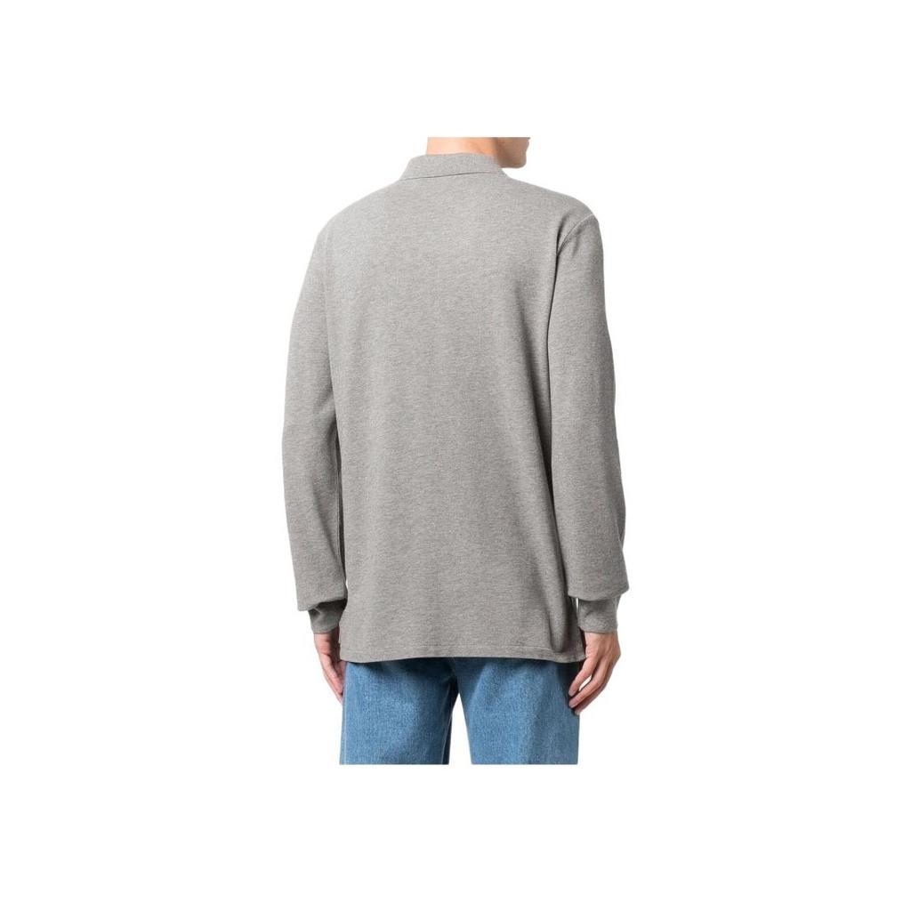 Polo Ralph Lauren SS23 Solid Logo Embroidered Long Sleeve Polo Shirt Men Tops Gray 710680790-077