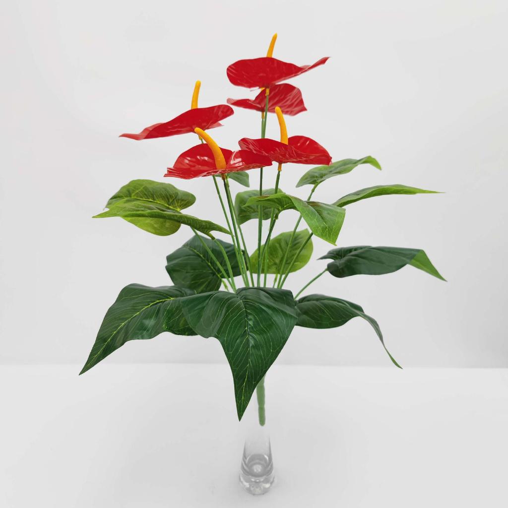 3D Anthurium Leaf Artificial Potted Plant - Home Decoration