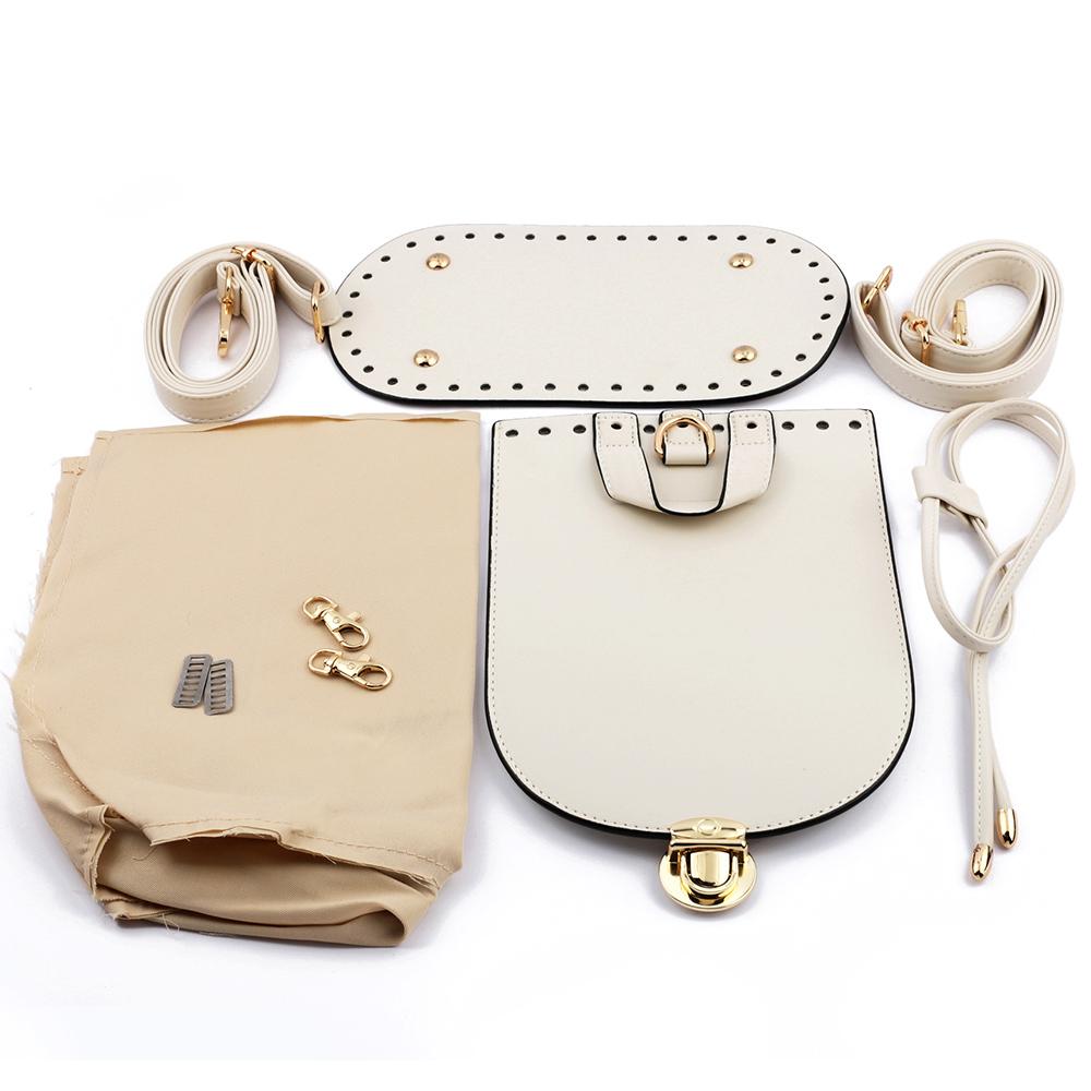 

1Set Customized Handmade Bag Bottom Flap Cover Hardware With Cloth Bag For DIY Backpack Women Shoulder Handbag Crossbody Bags белый