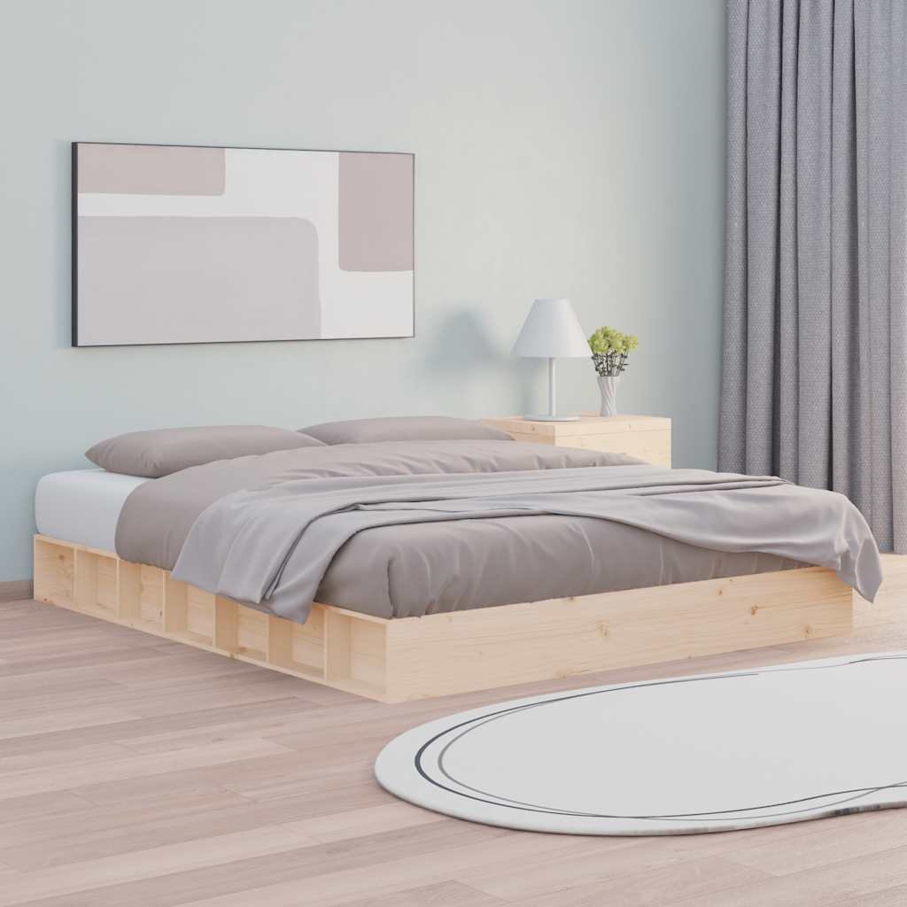 Vidaxl Bed Frame, 160X200 Cm, Solid Wood