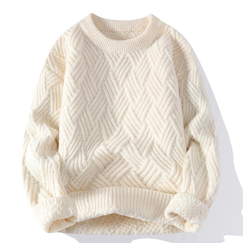 Men's Vintage Crew Neck Sweater Green Fashion Clothing Autumn/Winter Pullover Top Men's Knit Sweatshirt