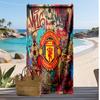 Manchester United Bedrucktes Strandtuch Schnelltrocknend Weiches Handtuch Tragbare Große Rechteckige Stranddecke für Reisen Schwimmbad