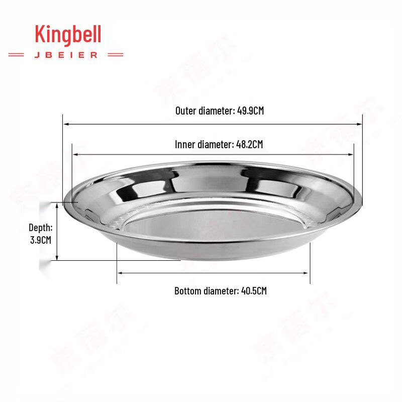 Thickened Stainless Steel Round Serving Plate