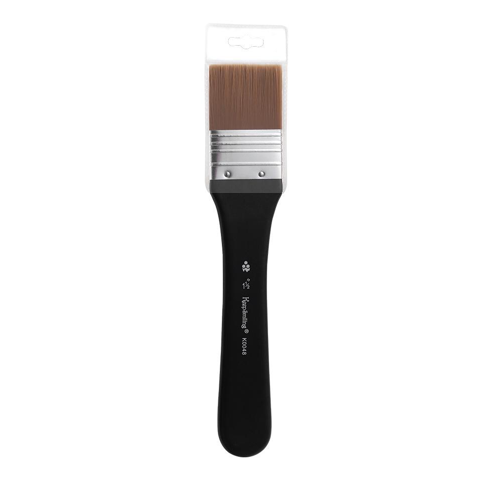 Acrylic & Watercolor Nylon Flat Brush with Birch Handle