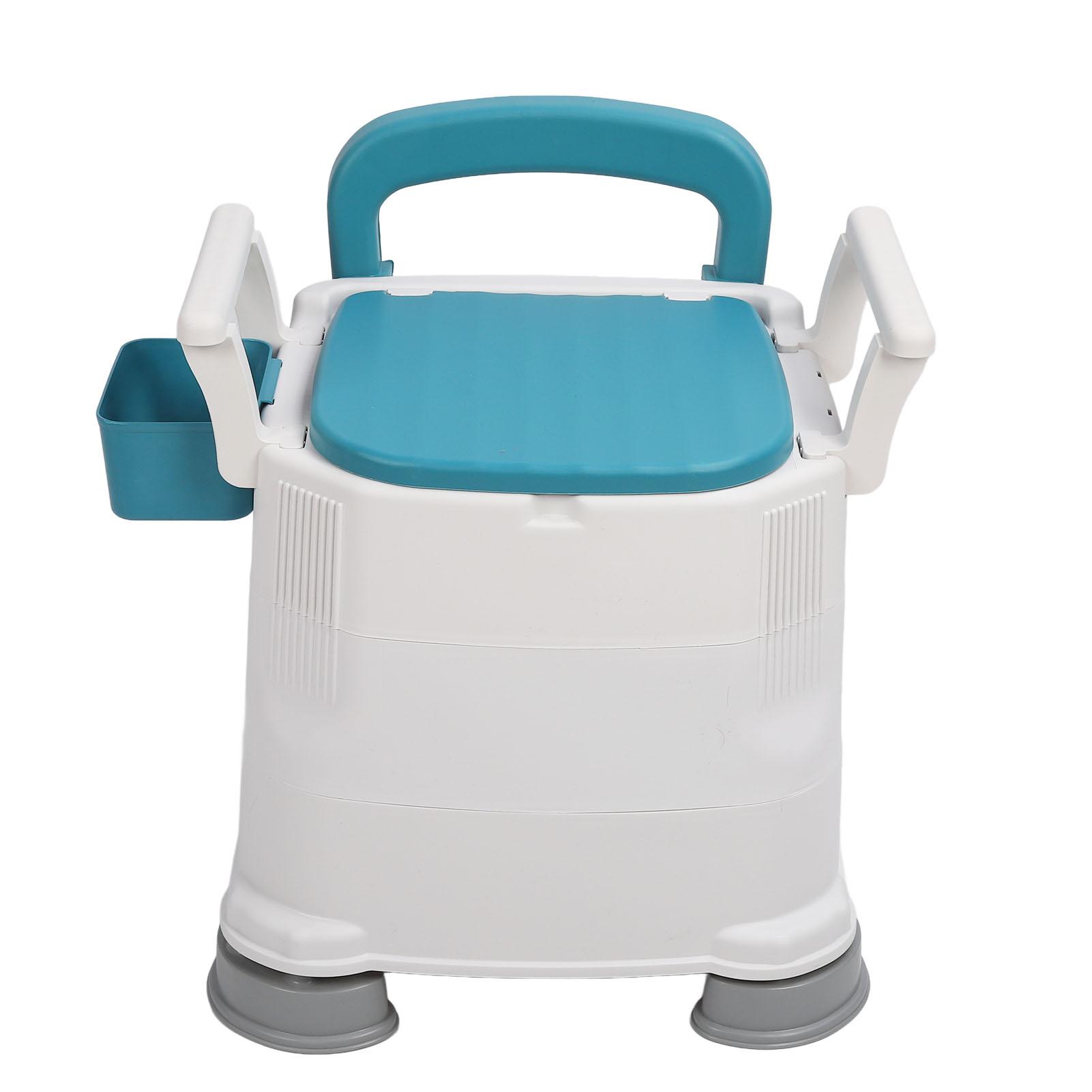 

Портативное сиденье для унитаза с расширенной ручкой, регулируемой высотой, предотвращающей скольжение, стул-туалет с мусорным мешком для