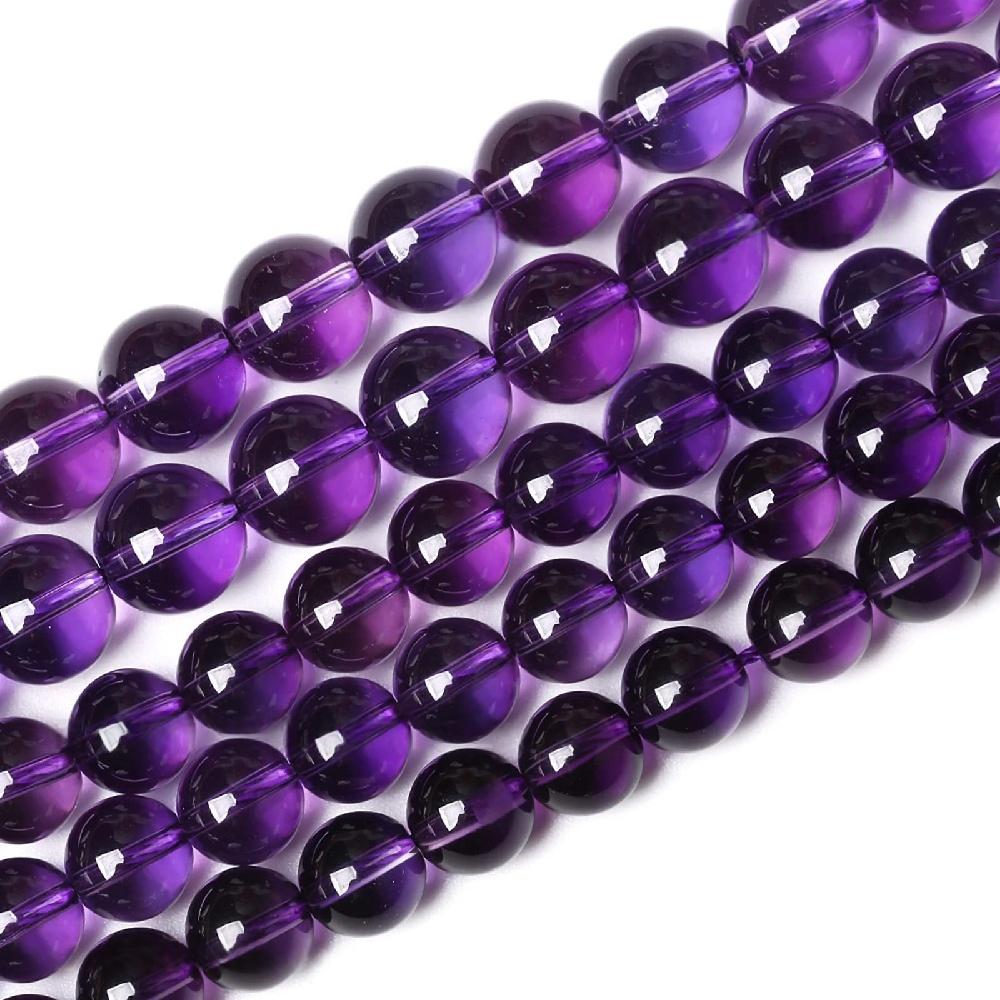 Violet Quartz Onyx Stone Beads 15"Strand Smooth Loose Spacer Beads 4/6/8/10/12mm for Jewelry Making DIY Bracelets Accessories