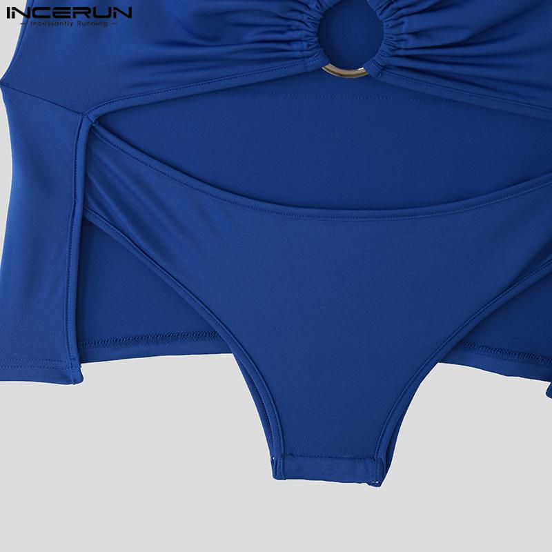 INCERUN Mens Sleeveless Hollow Cutout Fitness Briefs Bodysuit Jumpsuits