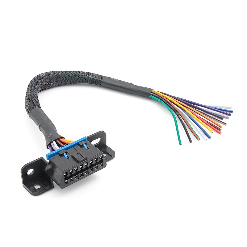 Cable de diagnóstico automotriz OBD2 hembra a cable DIY de colores de 30 cm, tipo terminal OBD2, conector OBD 2
