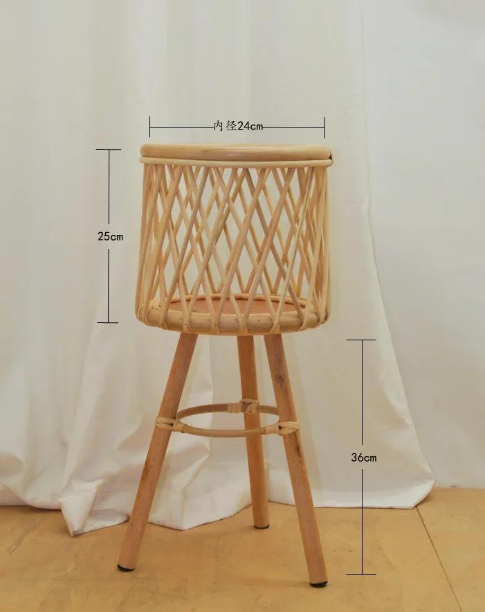 Indonesian Rattan Flower Rack Living Room Sofa Shelf Corner Plant Storage Stand Balcony Flowerpot Holder Elegant Storage Decor