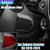 Real Carbon Fiber Car Accessories Engine Start Panel Cover Soft Sticker For Subaru Forester SK      2024