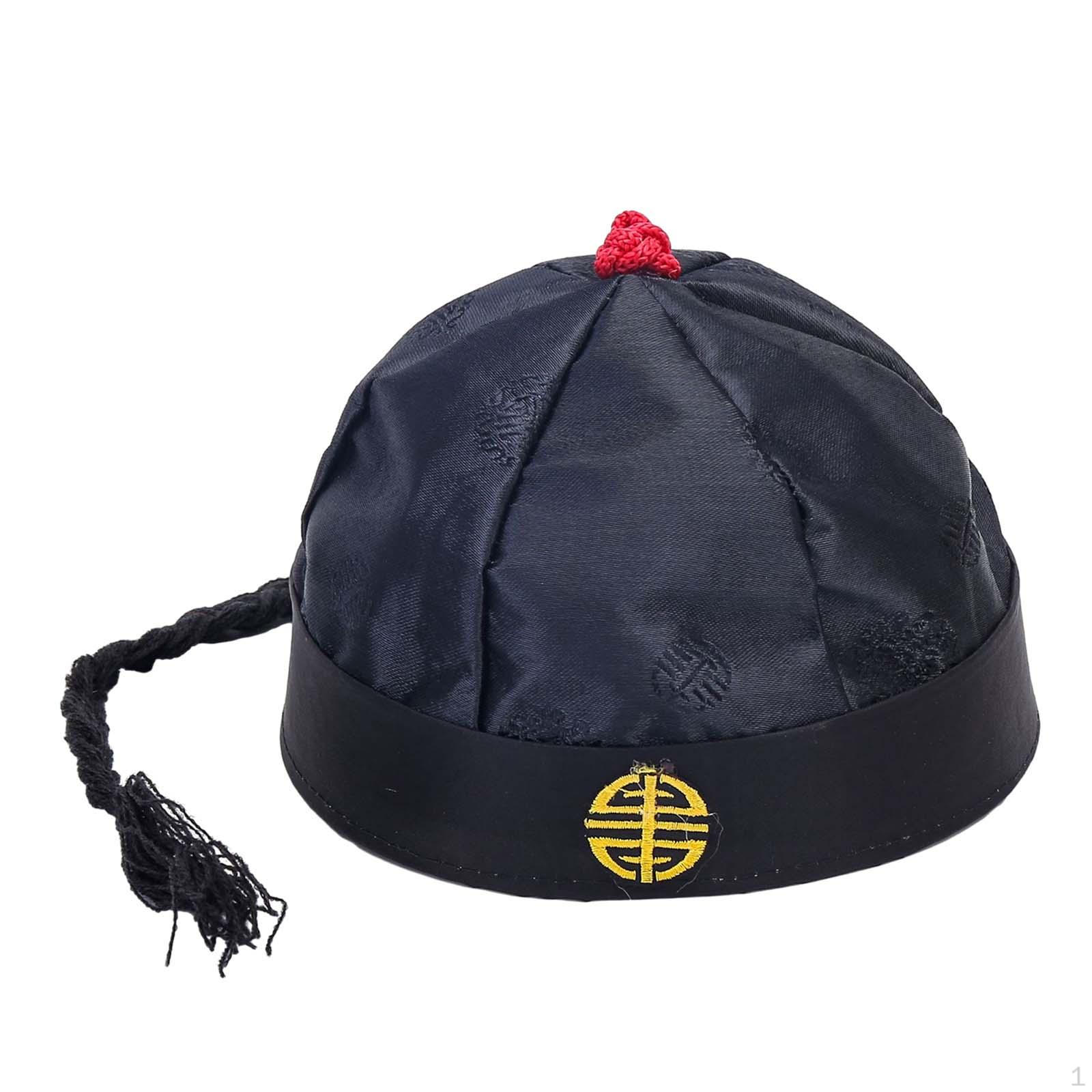 

Китайская восточная шляпа Император Шелковый Хозяин Азиатский Мандарин Косплей Вечеринка Кепка с Black 54cm