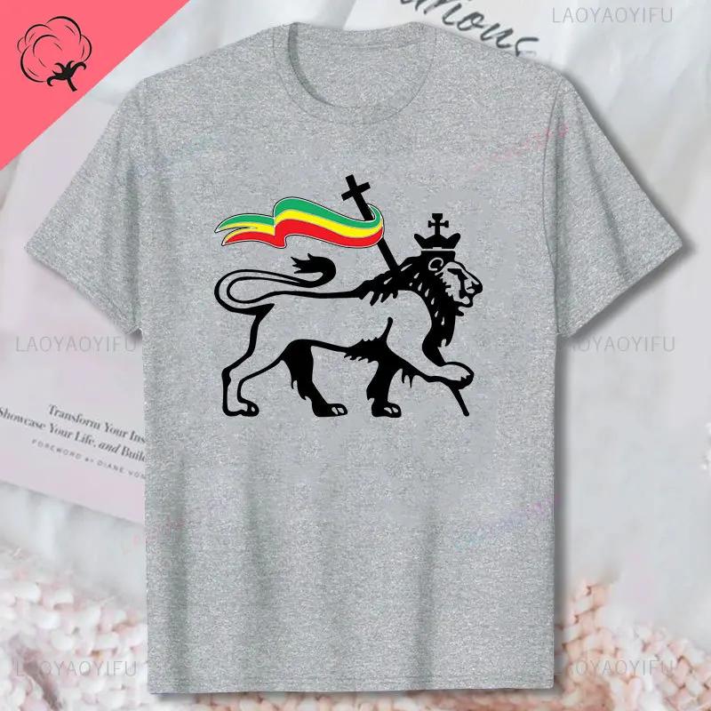 Löwe von Juda trägt Rastafari-Flagge Kunst Rasta Weed Herren Top T-Shirt Schwarz Cool Lässig Baumwoll-T-Shirt Herrenbekleidung Ropa Hombre