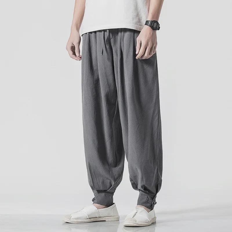Loose Cotton & Linen Monk Pants - Lay Buddhist Meditation Wear for Spring & Summer