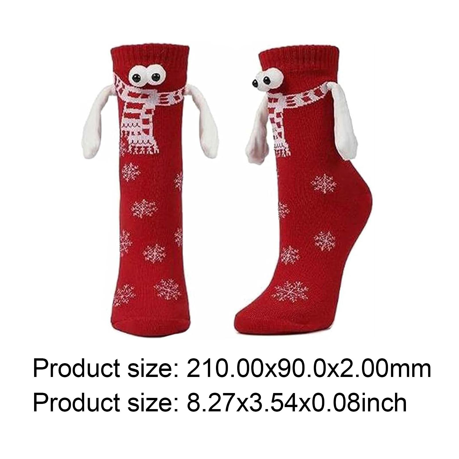 

1 пара різдвяних шкарпеток Рука в руці , магнітні шкарпетки, що тримаються за руки, смішні парні шкарпетки для пар, друзів, різдвяні подарунки червоний