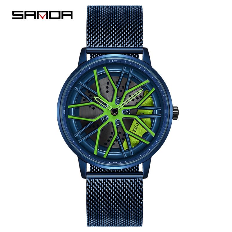 Sanda Men's 360° Rotating Dial Quartz Wristwatch - Casual Fashion Wheel Series