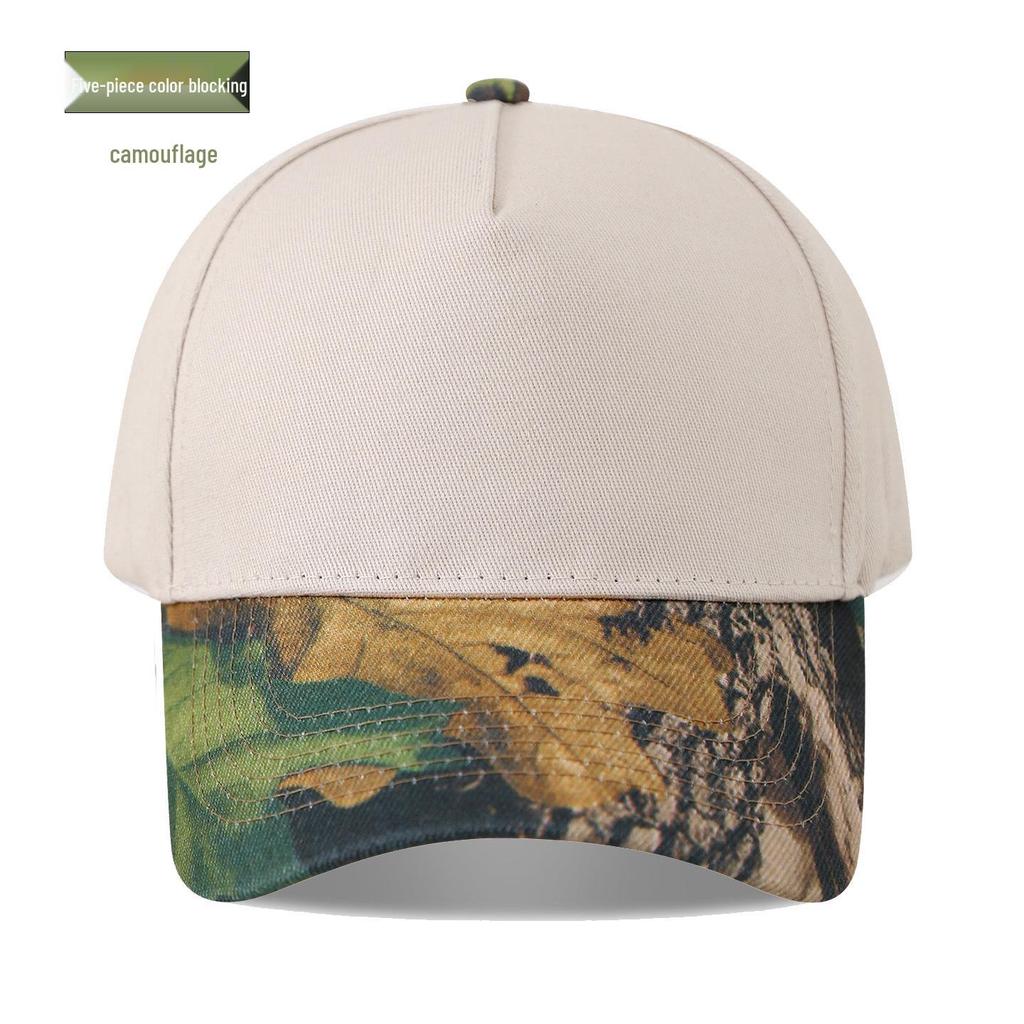 Pure Cotton Patchwork Five-Panel Baseball Cap with Custom Logo Embroidery