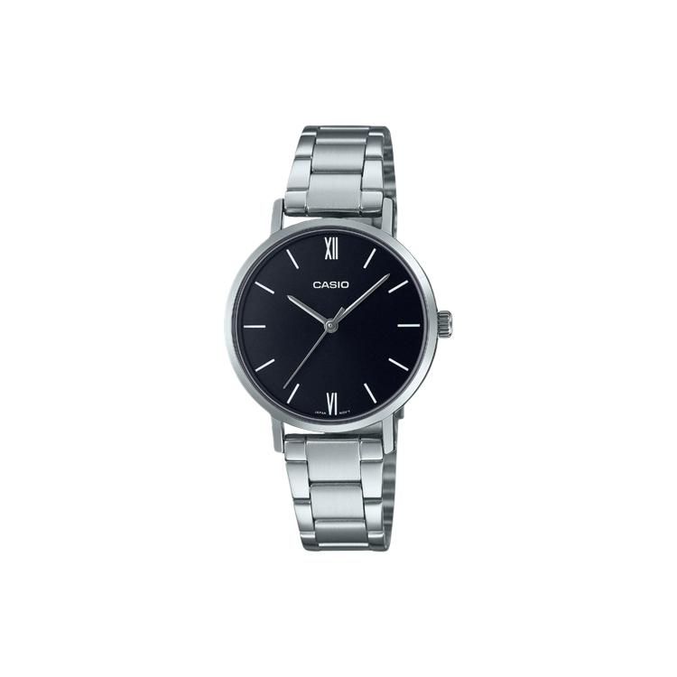 CASIO STANDARD Quartz Movement Stainless Steel Strap Watch Women s Watch Black Dial LTP-VT02D-1A Black Dial