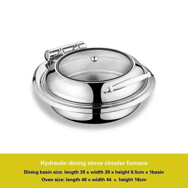 Electric heating insulation furnace Hotel breakfast stove Square Buffet Furnace tableware Stainless steel hydraulic buffet stove