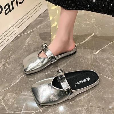 Woman Mules Slippers Flat Sandals On Sale Chic and Elegant Slides Small Size Original Shoe Easy Wears Offer 39 Shoes for Women