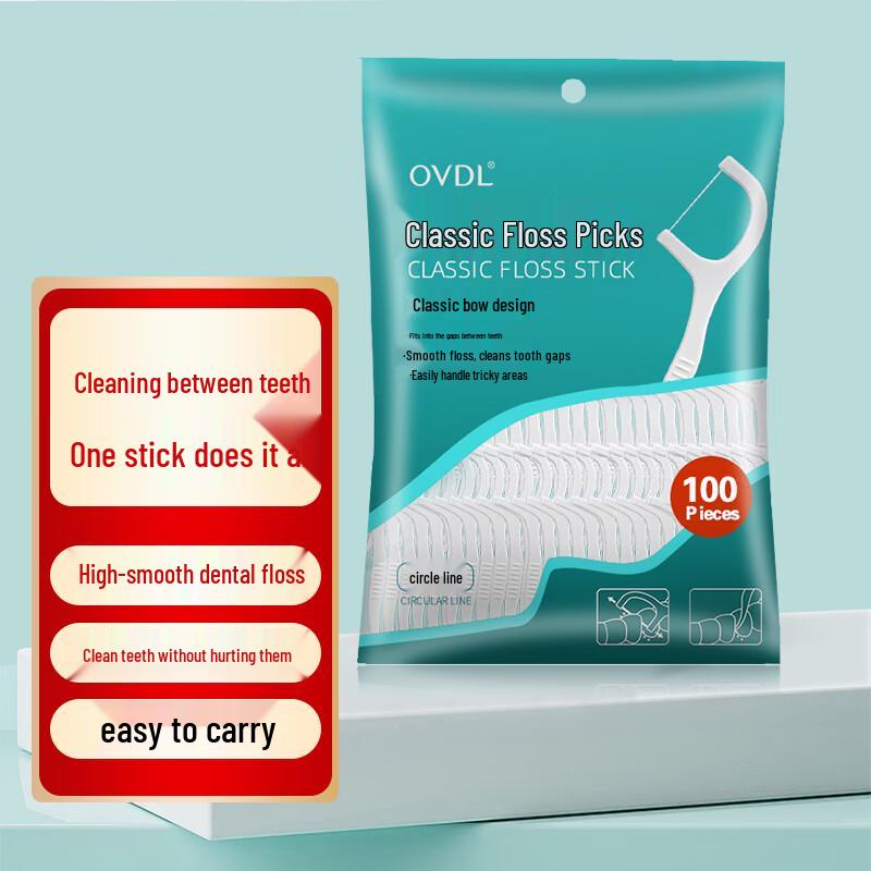 

OVDL Ultra-Fine Dental Floss Picks, 100 Count
