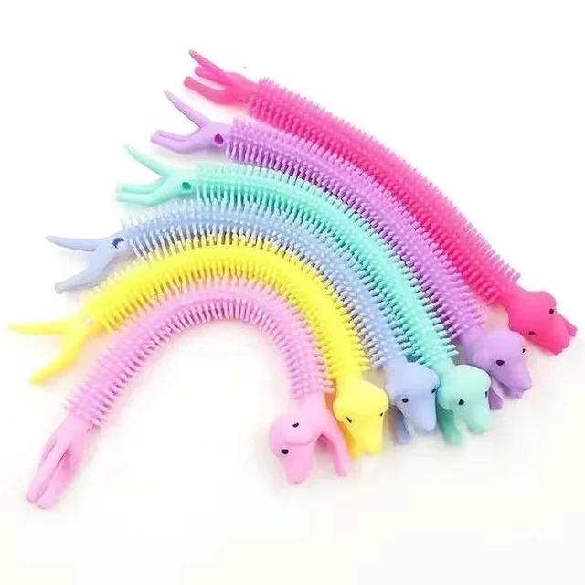 3pcs Funny Unicorn Pull Worm Noodle Fidget Toys Stretch String TPR Rope Anti Stress Toys String Stress Relief Autism Vent Toy