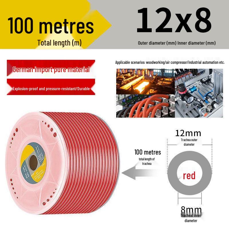 Przezroczysty wysokociśnieniowy wąż powietrzny PU odporny na wybuchy do kompresorów powietrza (Rozmiary: 6/8/10/12/14/16mm)