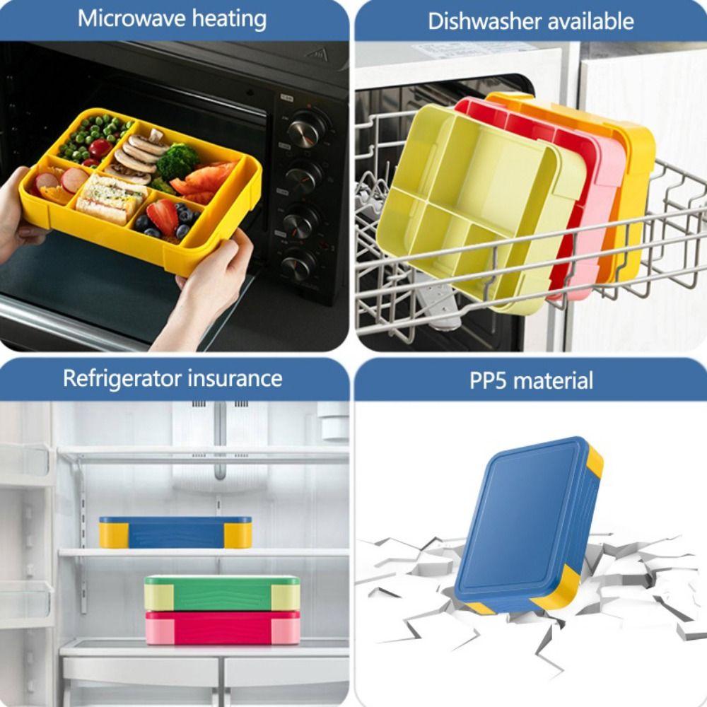 With Cutlery Lunch  Containers 5 Compartments Salad Box Picnic Box Children Lunch Boxes  Kids