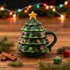 Yousheng Hrnček na vánoční stromeček 16oz, Nostalgický termohrnek s víčkem na kávu, horké nápoje, sváteční dárek pro děti, přátele, pro domácí a kancelářské použití