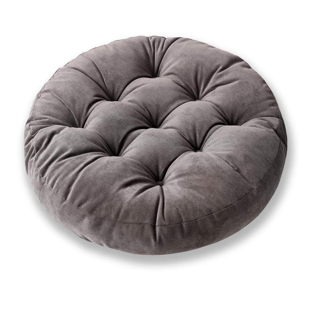 KFLUER Zabuton Cushion Large 55 x 55 x 10cm Corduroy Fabric Plain Floor Cushion Chair Cushion Stylish Simple Cute Fluffy Meditation Guesthouse